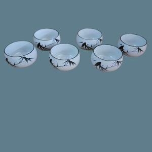 SET OF 6 OTAGIRI VINTAGE MATCHING POTTERY TEA/SAKE CUPS